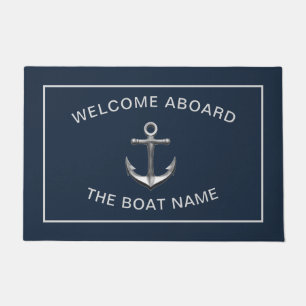 Chic Nautisch Anker Boot Marine Blauw Gepersonalis Deurmat
