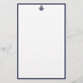 Chic Navy Anchor Stationery Briefpapier (Voorkant)