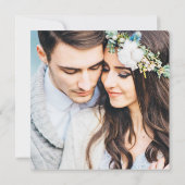 Chic Navy Blue Gold Botanical Save the Date Photo (Achterkant)