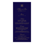 Chic Navy Blue & Gold Mariage Menu Modèle (Devant)
