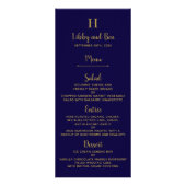 Chic Navy Blue & Gold Mariage Menu Modèle (Devant)