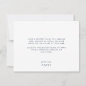 Chic Navy Blue Grad Casquette Carte de remerciemen (Dos)