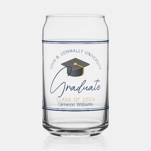 Chic Navy Blue Graduation Keepsaké Cadeau (Recto)