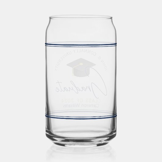 Chic Navy Blue Graduation Keepsaké Cadeau (Verso)