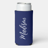 Chic Navy Blue Name Custom Handwritten Script (Seltzer Achterkant)