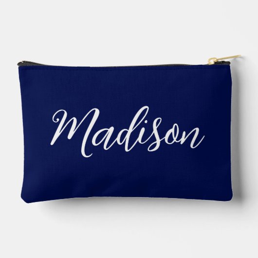 Chic Navy Blue Name Custom Handwritten Script Etui (Achterkant)