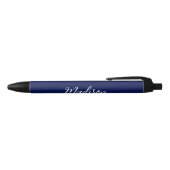 Chic Navy Blue Name Custom Handwritten Script Zwarte Inkt Pen (Bovenkant)