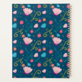 Chic Navy Blue Roze Butterfly Monogram Planner (Achterkant)