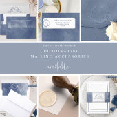 Chic Navy Blue Waterverf Wedding Monogram RSVP