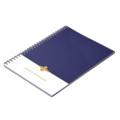 Chic Navy Blue White Gold gepersonaliseerd Notitieboek (Linkerzijde)