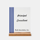 Chic Navy Blue White Stripes Principal Consultant (Recto)
