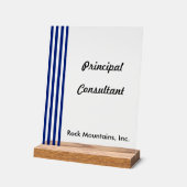 Chic Navy Blue White Stripes Principal Consultant (Angle)