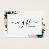 Chic Navy Blush Rose Floral carte cadeau (Devant)
