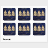 Chic Navy Gouden Kerstboom Kaars Product Label (Vel)