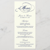 Chic Navy & Ivory Mariage Menu Modèle (Devant)