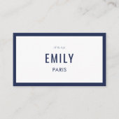 Chic Navy Mode / Beauty Carte de visite QR Code (Devant)