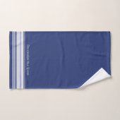 Chic Navy Striped Personalized Bad Handdoek (Handdoek)