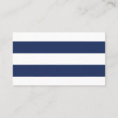 Chic Navy Stripes Guest Escort Cartes (Dos)