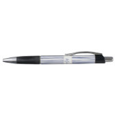 Chic Navy & White Striped Pattern Monogram Pen (Bovenkant)