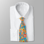 Chic Necktie: Ditsy Oranje Floral Pattern Stropdas (Gebonden)