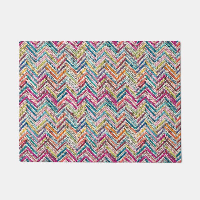Chic neon kleuren chevron deurmat (Voorkant)