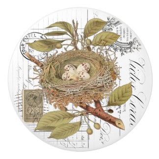 Chic  Nest & Egg French Script Knob Keramische Knop