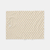 Chic neutraal goud wit geometrisch zigzagpatroon fleece deken (Voorkant (Horizontaal))