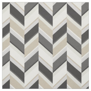 Chic neutraal grijs beige geometrisch chevron patr stof