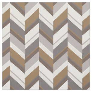 Chic neutraal grijs bruin geometrisch zigzagpatroo stof