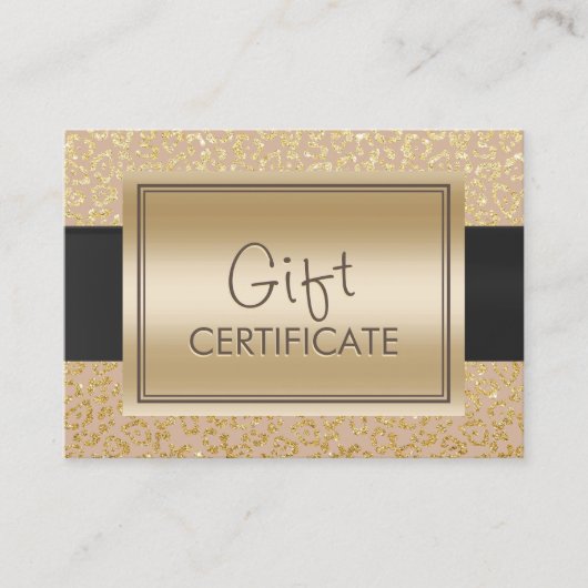 Chic Neutral Gold Empreinte de léopard Certificats (Devant)