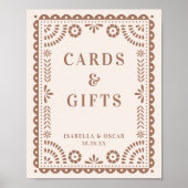 Chic Neutral Papel Picado Weddenschappen Poster (Voorkant)