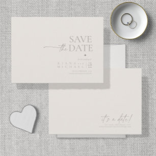 Chic Neutrals Bruiloft Bone Wit ID1020 Save The Date