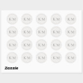 Chic Neutrals Bruiloft Initialen Poeder ID1020 Ronde Sticker (Vel)