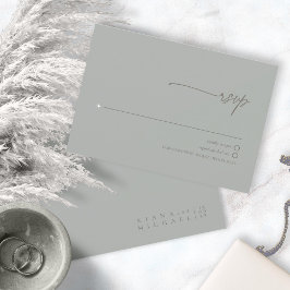 Chic Neutrals Bruiloft Sage Grijs ID1020 RSVP Kaartje