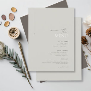 Chic Neutrals Menu Mariage Pastel Grey ID1020