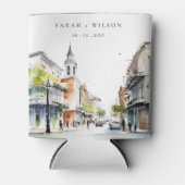 Chic New Orleans Louisiana Waterverf bruiloft Blikjeskoeler (Voorkant)