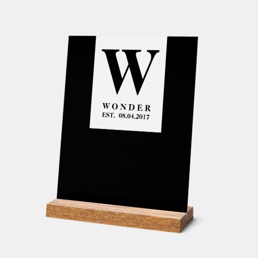 Chic Newly Wed Design Acryl Bord (Hoek)