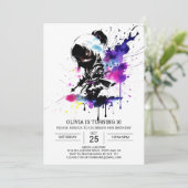 Chic Ninja Custom Meisje Verjaardag Kaart (Staand voorkant)