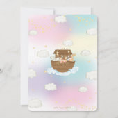Chic Noah's Ark Leuke Dieren Meisje Baby shower Kaart (Achterkant)