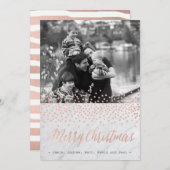 CHIC NOËL Rose or et marbre cartes photos (Devant / Derrière)