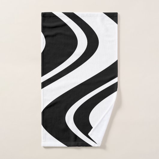 Chic noir & blanc Wavy Stripe Zebra à la mode (Serviette à main)