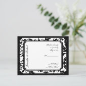 Chic noir et blanc Damask carte postale RSVP (Debout devant)