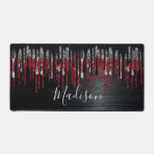 Chic noir et rouge argent parties scintillant gout (Recto)