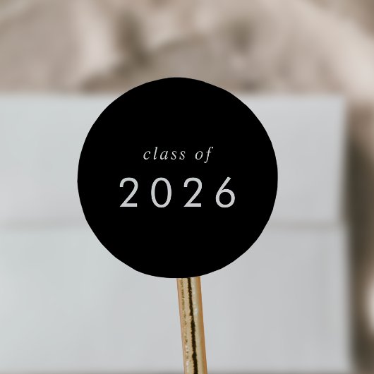 Chic noir foncé classe de 2025 Graduation Sticker