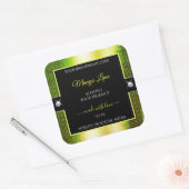 Chic noir jaune brillant vert Étiquette produit (Enveloppe)