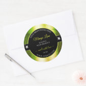 Chic noir jaune brillant vert Étiquette produit (Enveloppe)