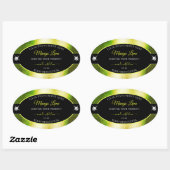 Chic noir jaune brillant vert Étiquette produit (Feuille)