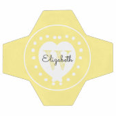 Chic Noir Jaune Initial Monogramme Coeur blanc (Plat)
