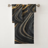 Chic Noir & Or Marbre métallique Look Glamor (En situation)