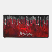 Chic noir rouge argent parties scintillant gouttes (Recto)